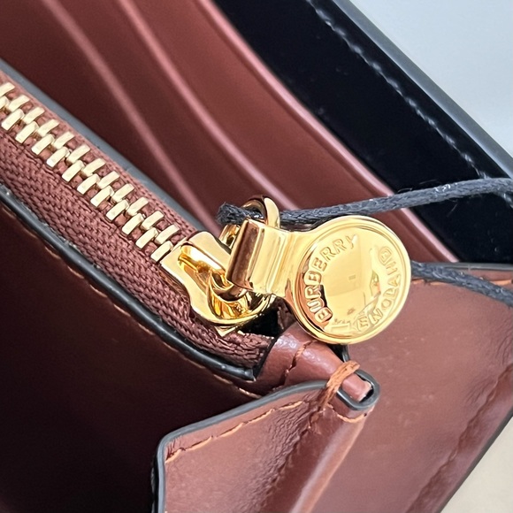 Burberry E-Canvas TB Monogram Stripe Continental Wallet In Bridle Brown - Picture 9 of 14